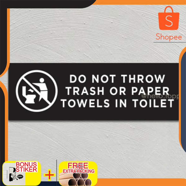 

Do Not Throw Trash Sign Label acrylik Stiker Cuting & Stiker Cuting - dasar hitam 3D Timbul Keren