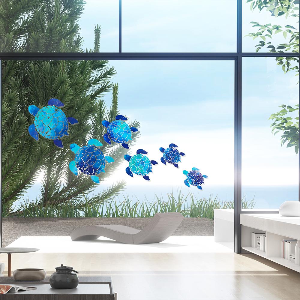 Solighter 2set (12Pcs) Stiker Dinding Penyu Laut Home Vinyl Removable Underwater Ocean Dekorasi Rumah