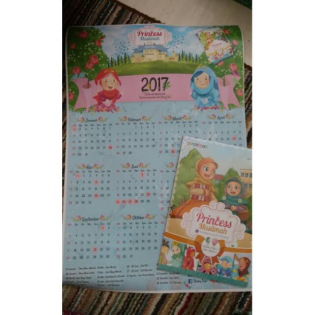 Princess Muslimah & 9 Mutiara Kasih Sayang Free Poster Kalender 2017