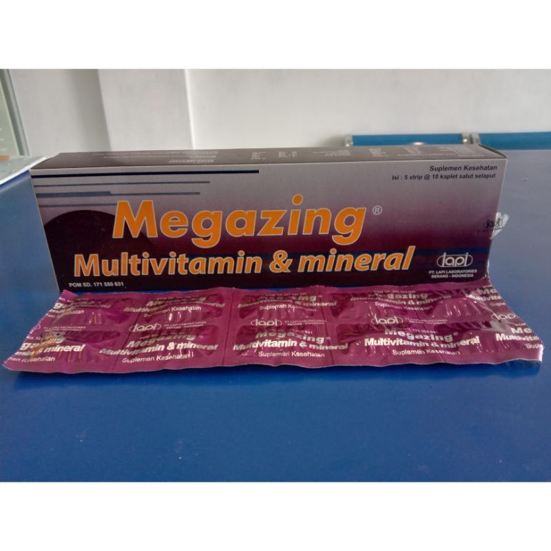 megazing multivitamin dan mineral 1 strip isi 10