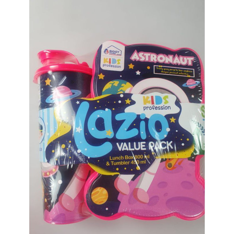 Kotak Makan Set Botol Minum / Tempat Makan Set Biggy Lazio / Lunch Box Biggy Lazio