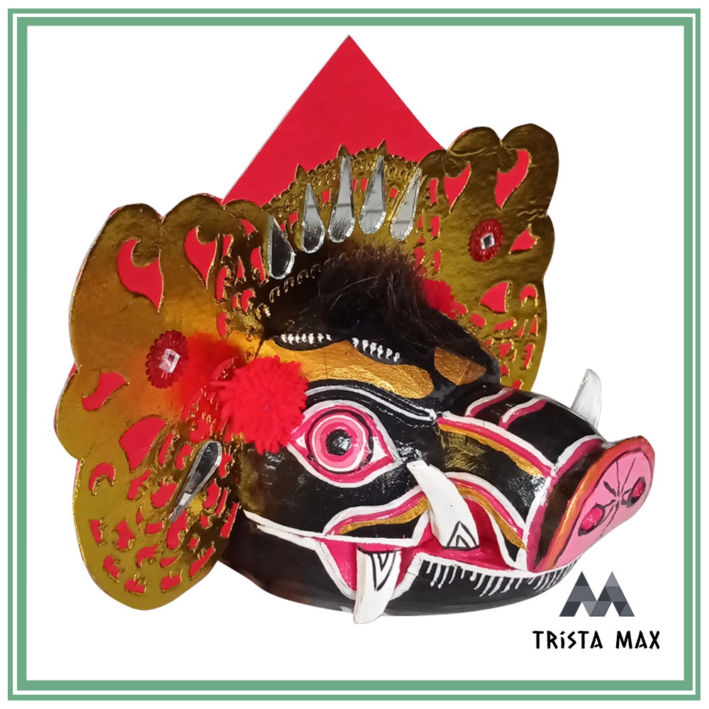Topeng Barong Kucit / Celeng / Babi - Barong Bali - Mainan Barong Anak - Tapel Barong Bangkung