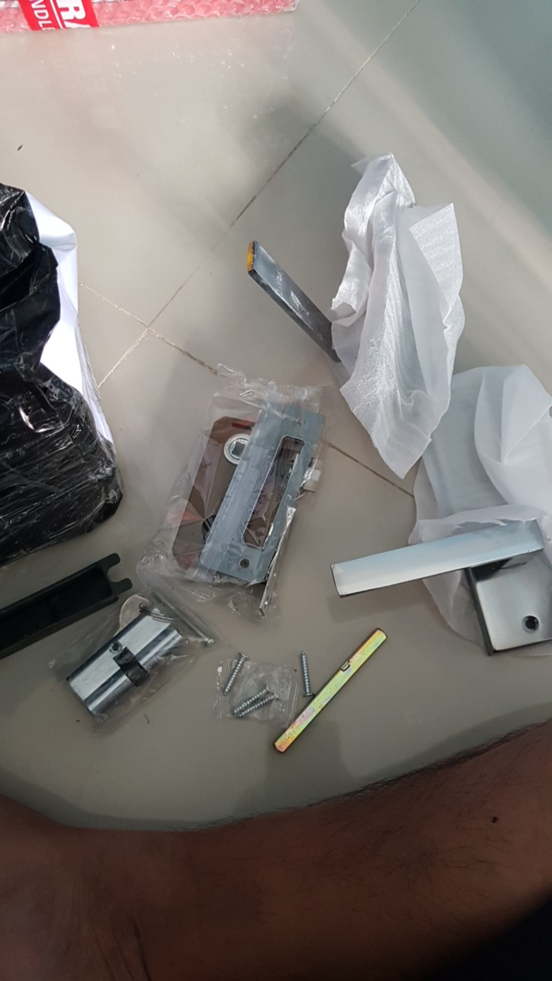 Kunci Pintu Kecil Silinder Premium L Gagang Kotak Rumah L Handle Full Set Netz