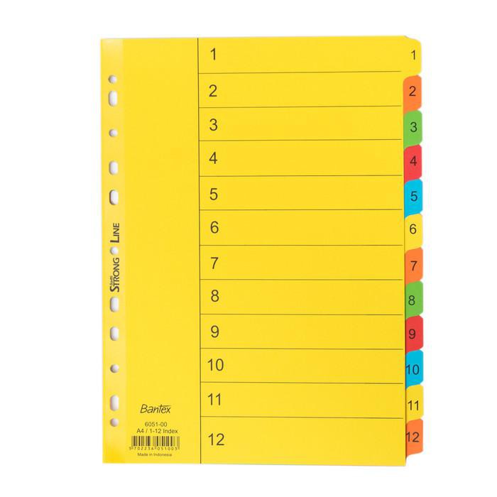 

Bantex Cardboard Divider & Indexes A4 1-12 (12 Pages) #6051 00