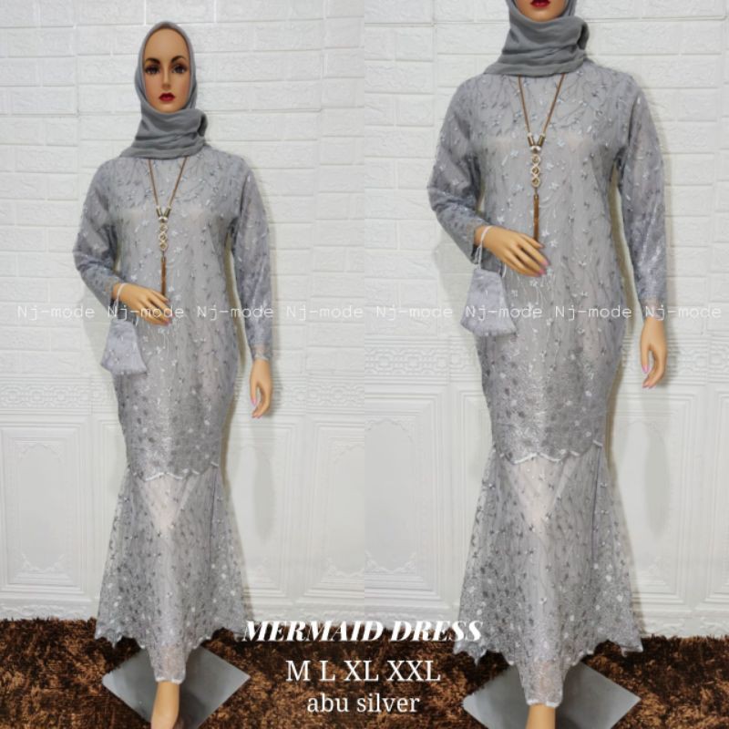 BISA COD/GAMIS DUYUNG TULLE MUTIARA/GAMIS TERBARU /GAMIS PESTA/BY NJ