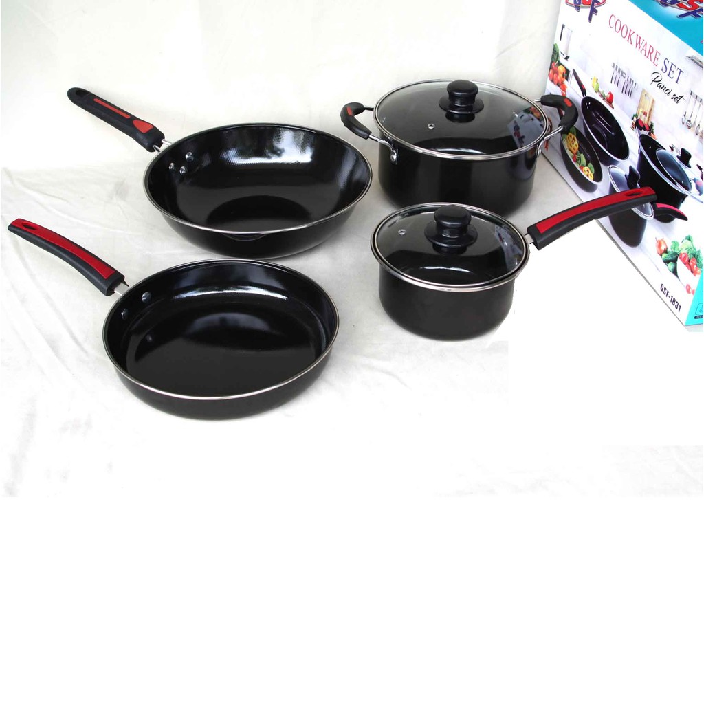 Cookware set 6 pcs panci set 6 pcs peralatan  masak  set 