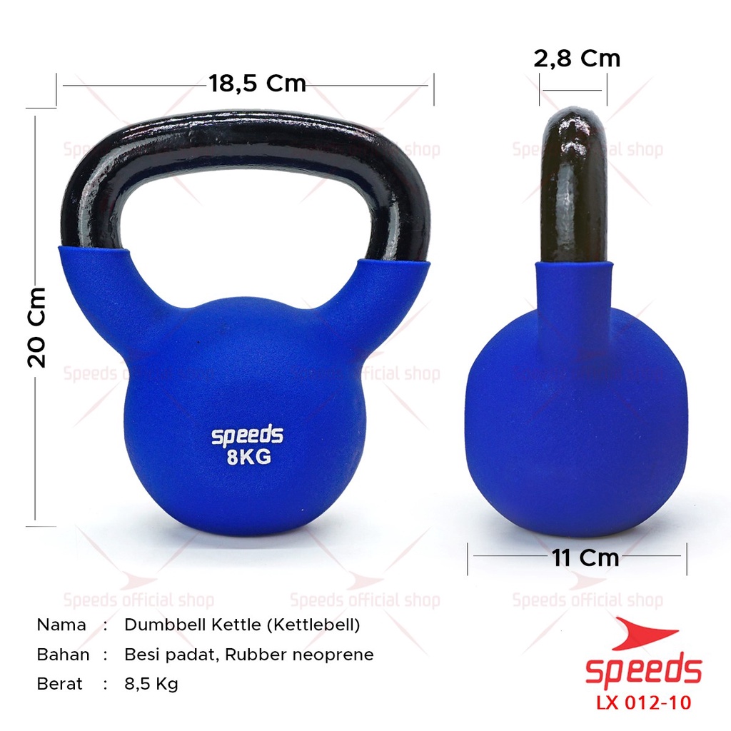 SPEEDS Dumbell Barbel Kettle Alat untuk Membuat Otot Tangan Yoga Barbell Gym 012-10 8kg