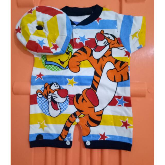 Baju jumper pendek baju kodok karakter tiger time