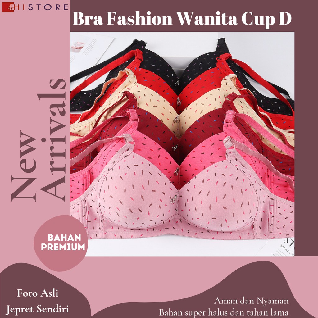 Bra BH JUMBO CUP D Fashion Wanita Bra wanita Premium Busa Tipis Tanpa Kawat Sangat Nyaman 8037