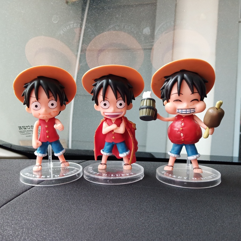 Pajangan Dashboard Mobil Figure One Piece LUFY 3 in 1 set