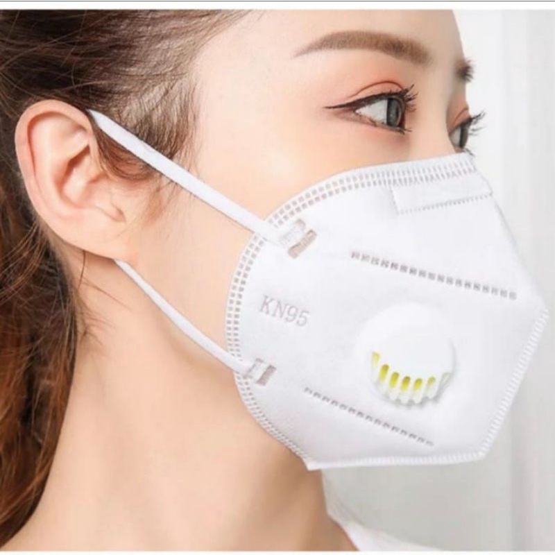 Masker Alkindo KN95 RESPIRATOR Filter Katup Ventilator Valve 1Box isi 10Pcs - KN95 RES Hitam