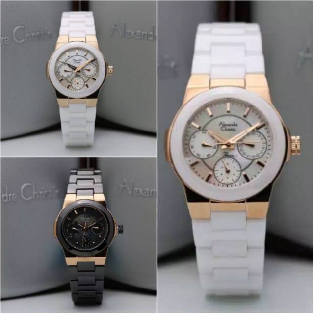 JAM TANGAN WANITA ALEXANDRE CHRISTIE AC2224 / AC 2224 KERAMIK ORIGINAL GARANSI RESMI 1 TAHUN