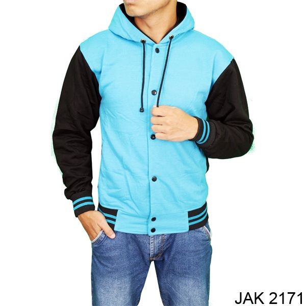 Baseball Jacket Mens Outerwear Fleece Biru – JAK 2171