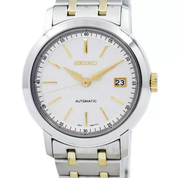 Seiko Automatic SRP022K1 Sapphire White Pattern Dial - Jam Pria SRP022