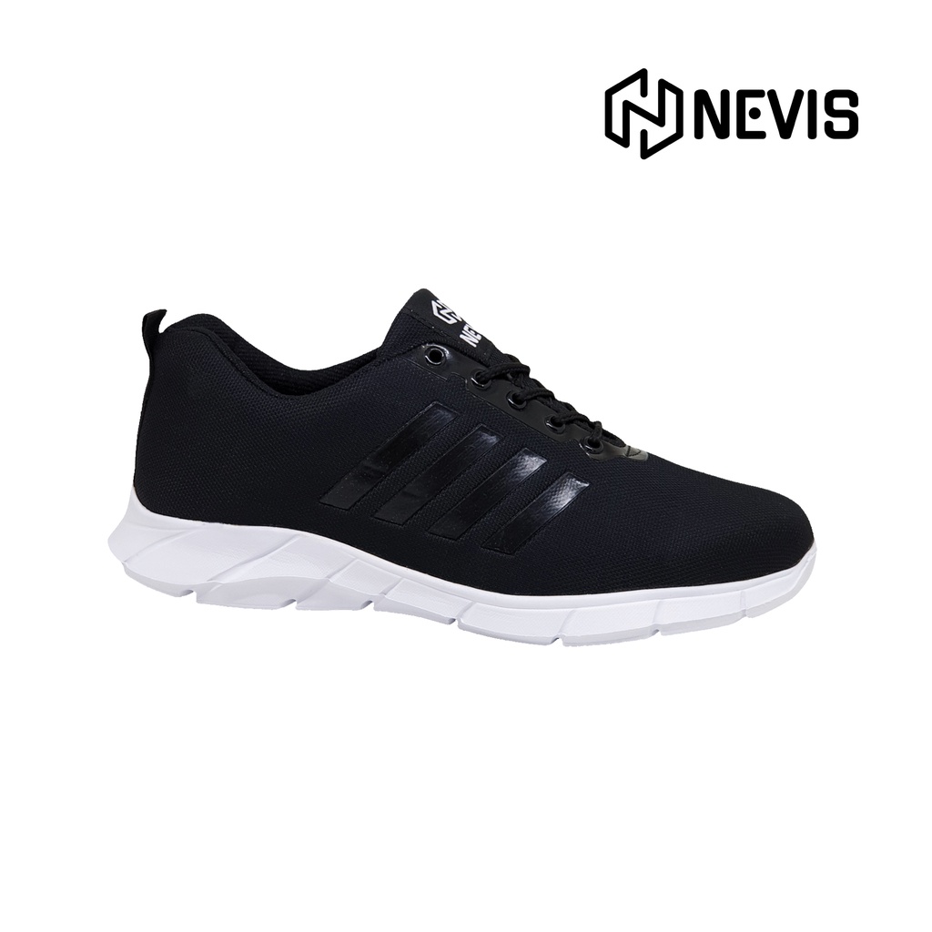 Sepatu Nevis Nvs 63 Original Full Black Hitam Sekolah Kerja Sneakers Casual Pria Wanita