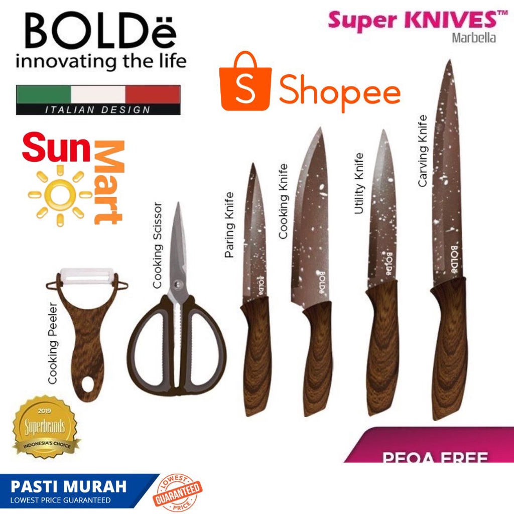 BOLDe Knives Marbella 6pc SKMBL / Pisau Set Bolde Marble