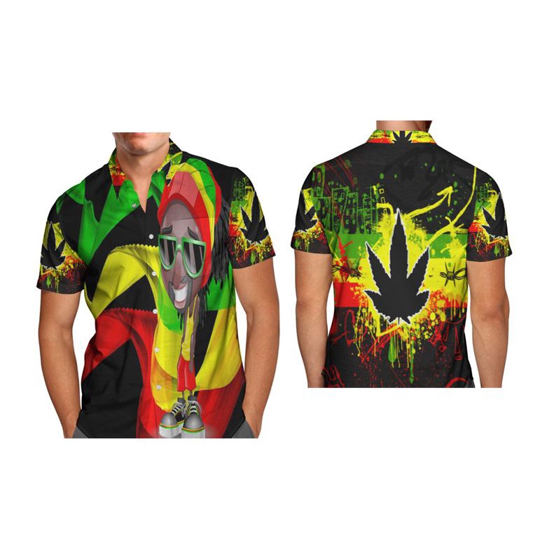 Kemeja Bob Marley / Kemeja Rasta Jamaica Bob marley / Kemeja Reggae Bob Marley Rastaman Jamaica