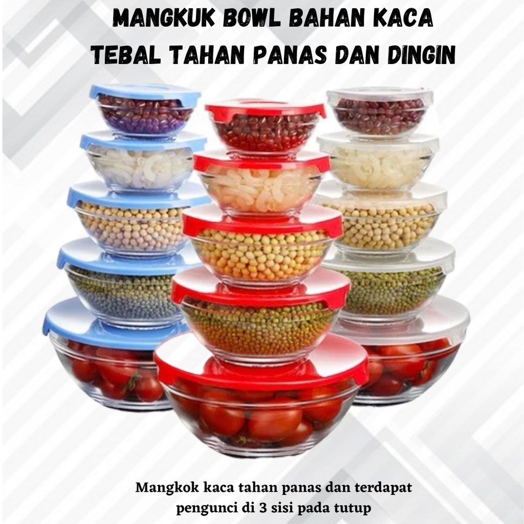 TERBARU!!! MANGKUK BOWL BAHAN KACA TEBAL TAHAN PANAS DAN DINGIN