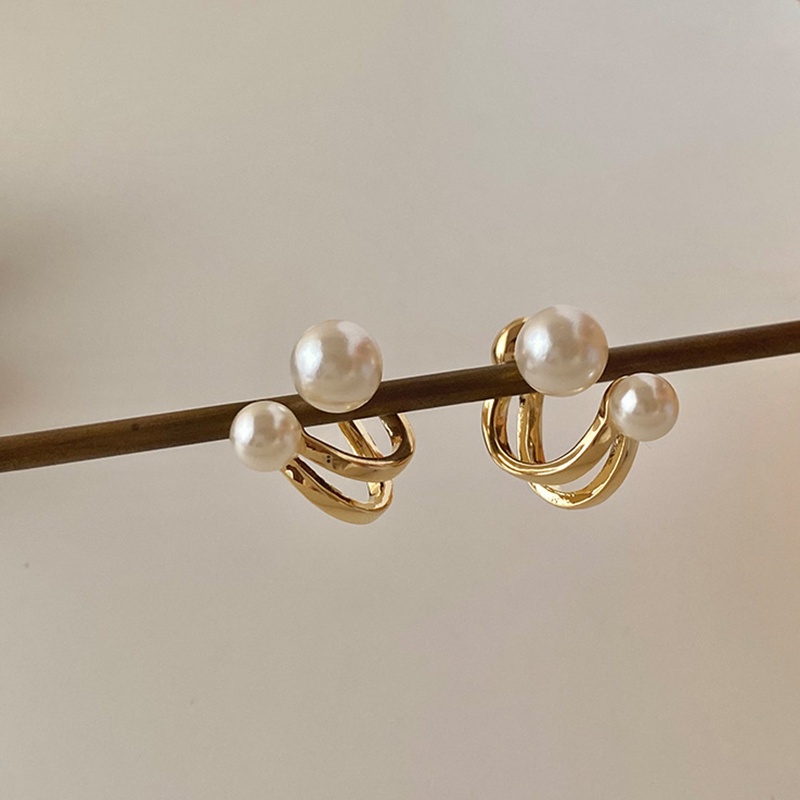 1 Pasang Anting Mutiara Menjuntai Gaya Vintage Perancis Untuk Wanita