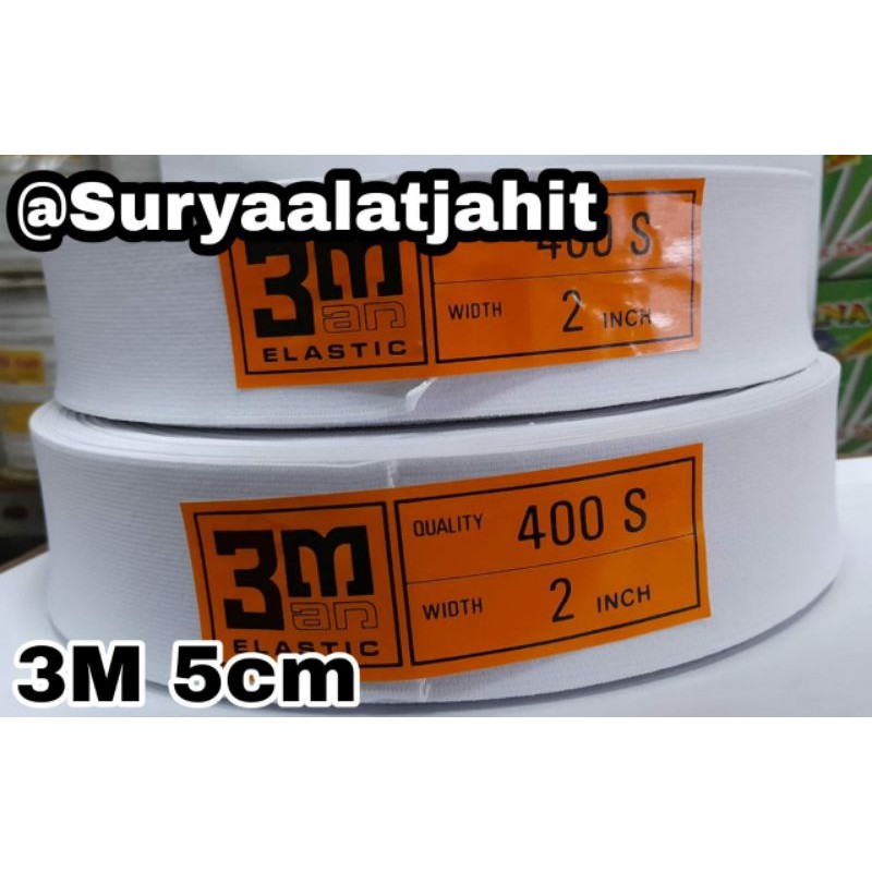 Karet 3Man 2in/5cm @36Y Putih terbagus =rp.200.00/Rol