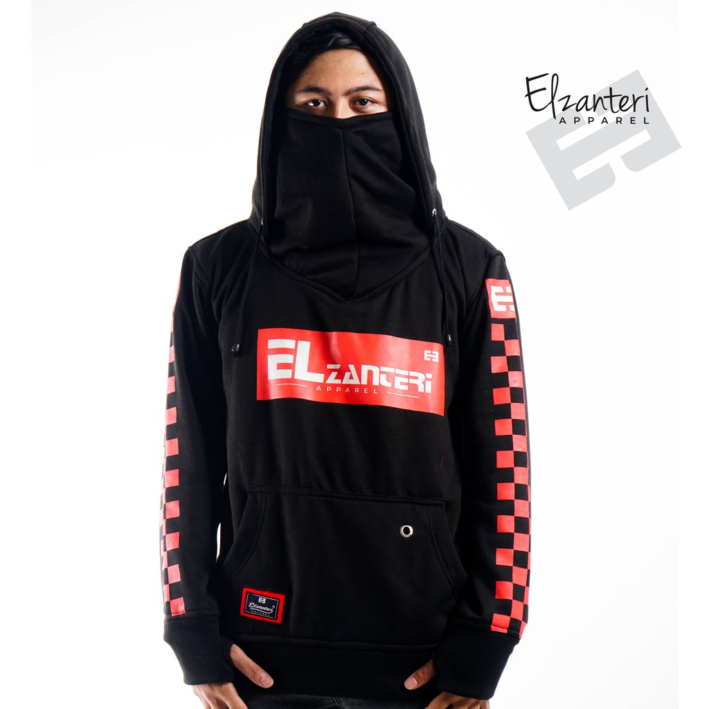 Sweater hoodie pria plus masker