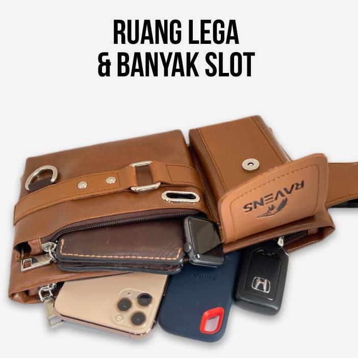 ij✬Best≛ Tas Selempang Pria Kulit RVNS Ravens Egsy J37