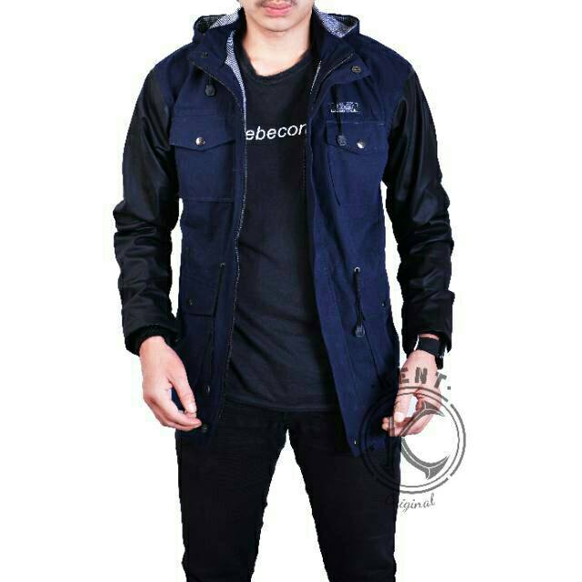 (ORIGINAL) KENT JAKET PARKA NAVY ACRILIK