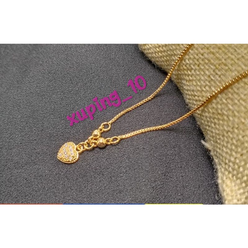 Kalung Anak Motif Love Gold Perhiasan Wanita Mwah Lapis Emas 24k