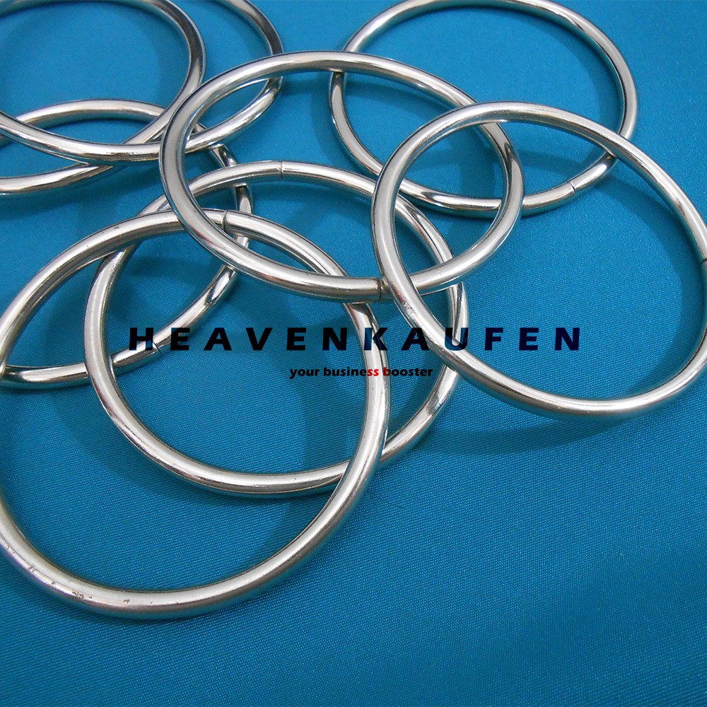 Ring Bulat Besar Diameter Lubang 6,7 cm Nikel Silver Tebal 5 mm Untuk Gorden Handle Tas Dll