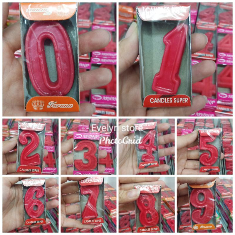 LILIN MERAH ANGKA UNTUK KUE ULANG TAHUN