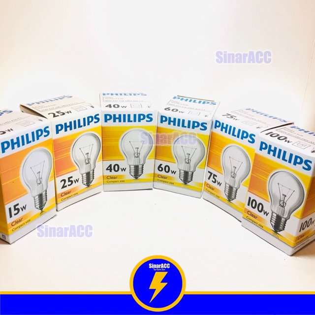 Lampu pijar philips 15W-100W dop pijar philips15w 25w 40w 60w 75w 100w penghangat vintage hias telur