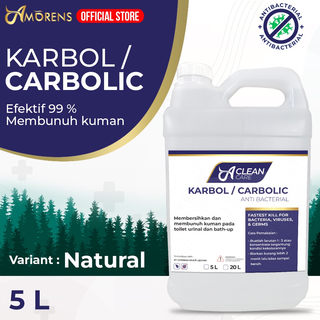 [KHUSUS GRAB/GOSEND] KARBOL WANGI ANTIBACTERIAL / CARBOLIC A CLEAN CARE - 5 LITER