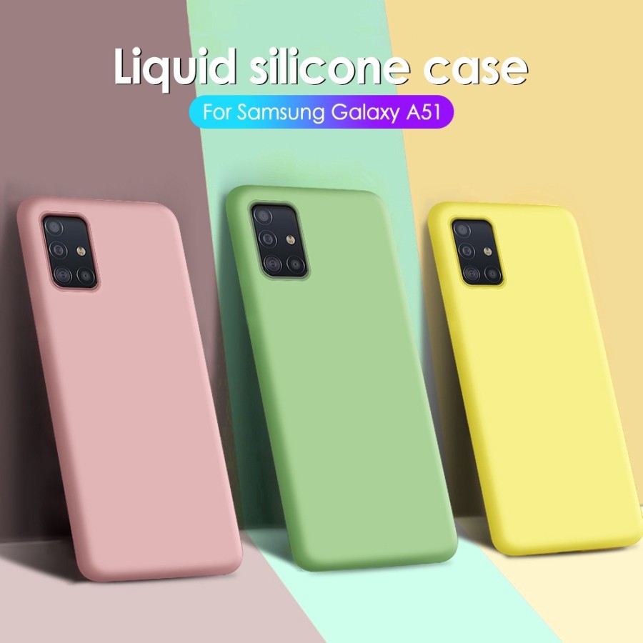 Soft Case Samsung Galaxy A12 / M12, A21, A21s, A31, A51 dan A71 Liquid Silikon Slim Skin Candy Macaron Bludru