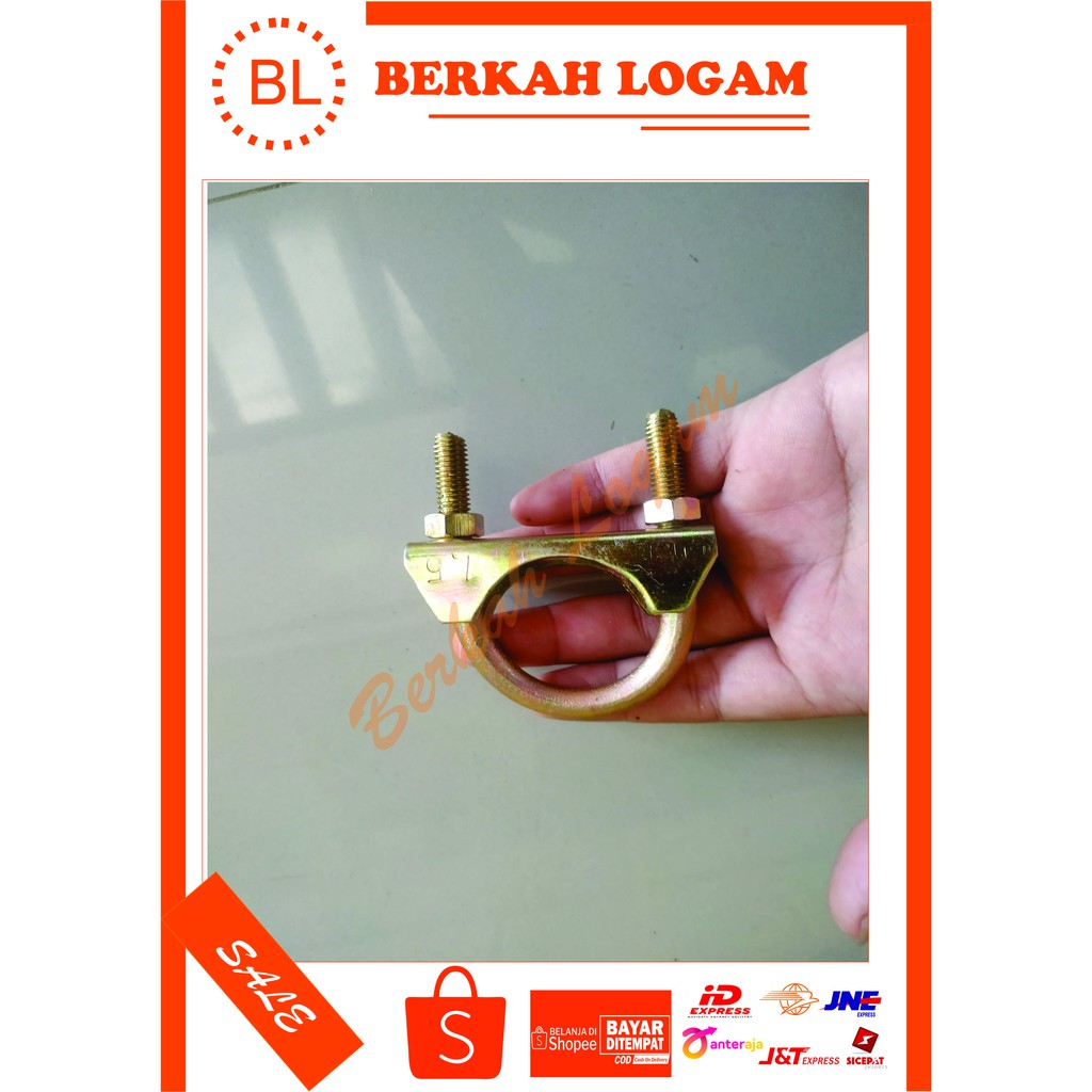 KLEM PIPA BESI U 1 1/2" Inch | KLEM KNALPOT PENJEPIT PIPA U CLAMP BOLT