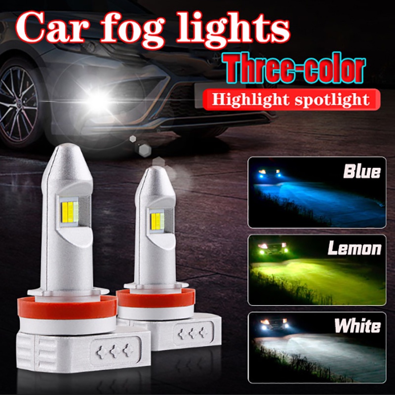 Lampu Kabut Depan Mobil Led H11 9005 / 9006 Canbus 6000k 55w 3 Warna