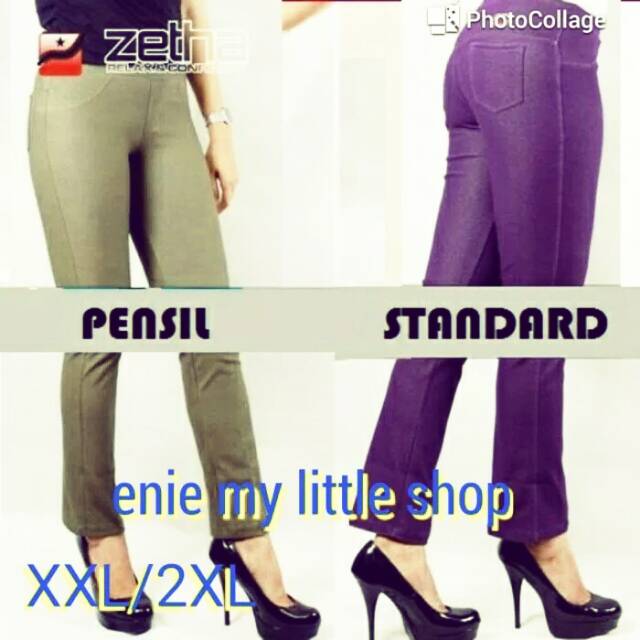  Celana  Legging Zetha  XXL 2XL Denim Katun  Spandex 