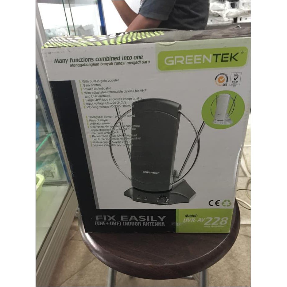 ANTENA TV INDOOR , ANTENA INDOOR TV , ANTENA TV GREENTEK UVR 228