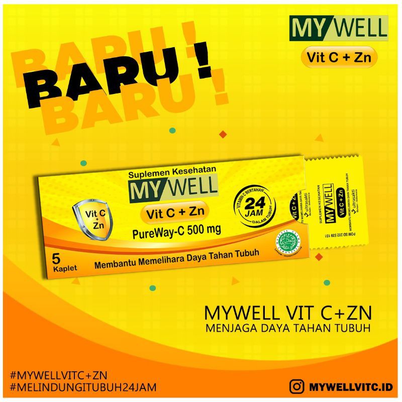 my well pureway 500mg (1 amplop isi 5 tablet) - vitamin c 500 mg