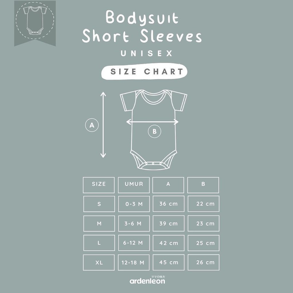 Ardenleon Bodysuit short sleeves / Baju Bayi