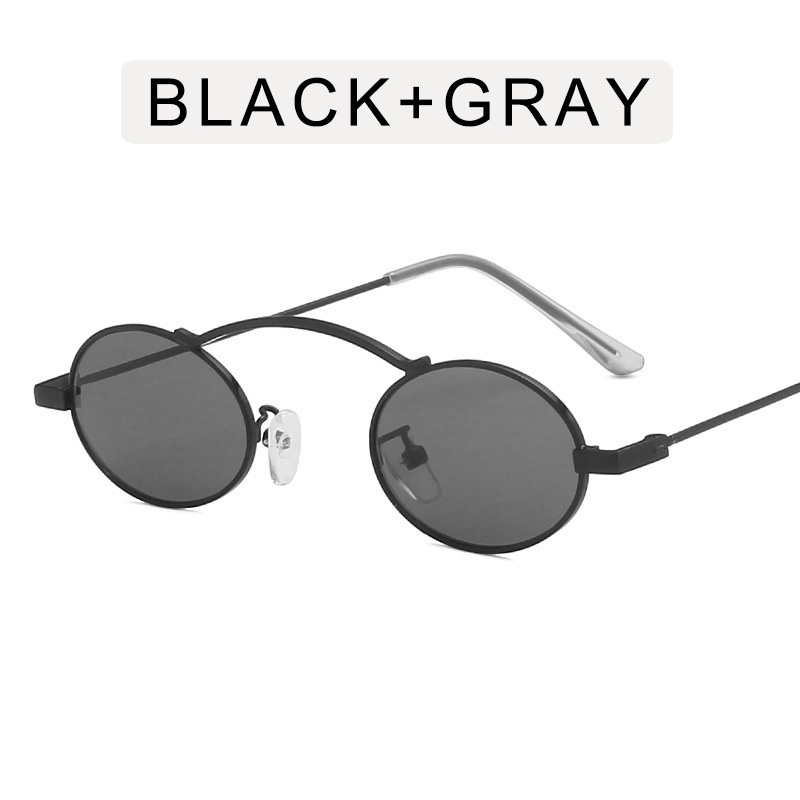 （YUZHU）COD New Fashion Arched Single Beam Metal Frame Kacamata Oval Retro Kacamata Gaya Barat Modern