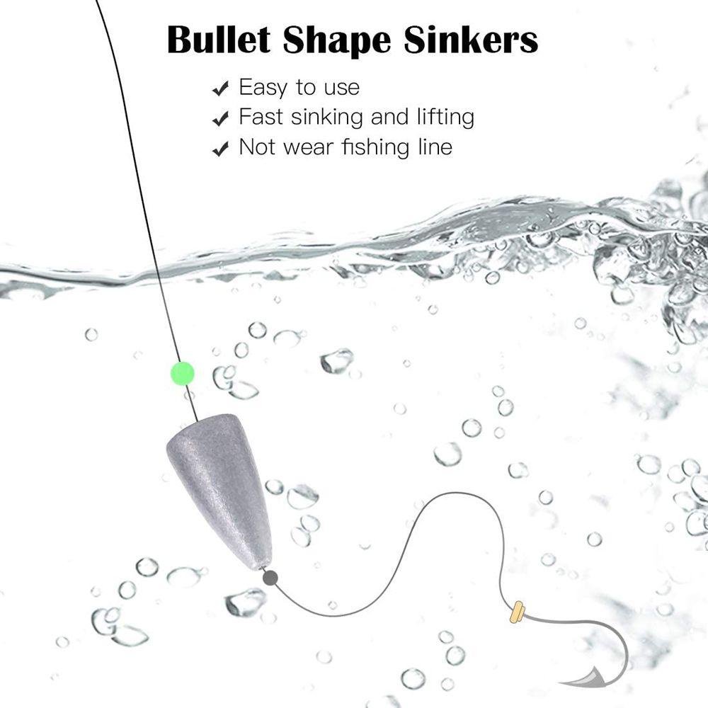 Sinker Timbal Pancing Agustina 50pcs Texas Rigs Bass Fishing Tackle Worm Fishing Sinker