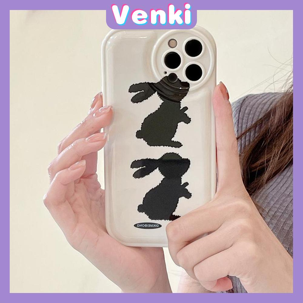 iPhone Case Silicone Soft Case Airbag Shockproof Protection Camera Black Rabbit Cartoon Cute Compatible For iPhone 11 Pro Max 13 Pro Max 12 Pro Max 7Plus xr XS Max