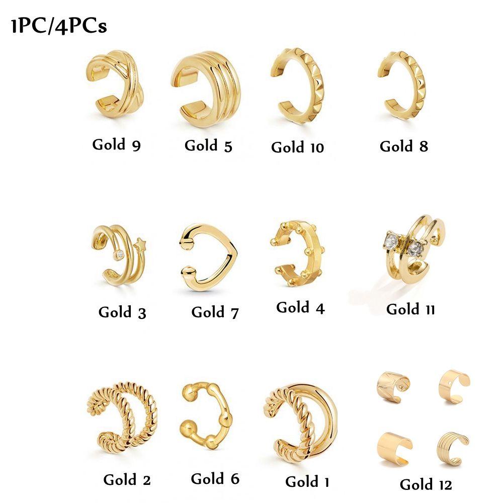 Preva CZ Cuff Earrings Aksesoris Pesta Tanpa Tindik Anting Tanpa Tindik