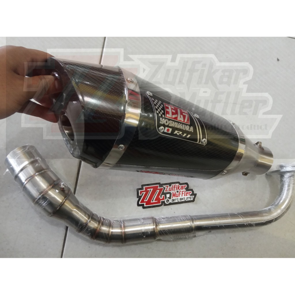 knalpot racing yoshimura r11 dua lobang untuk nmax aerox lexi mio beat pcx adv vario