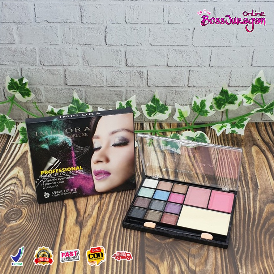 (BOSS) [BPOM] 808 Implora Deluxe Make Up Kit Eyeshadow /Blush On /Powder Cake