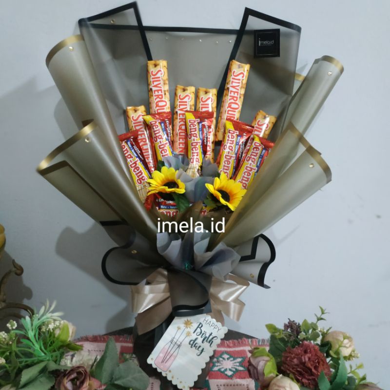 

[Promo] Buket snack / snack bouquet / buket bunga / buket wisudah / hadiah ultah / hadiah wisudah / silver queen