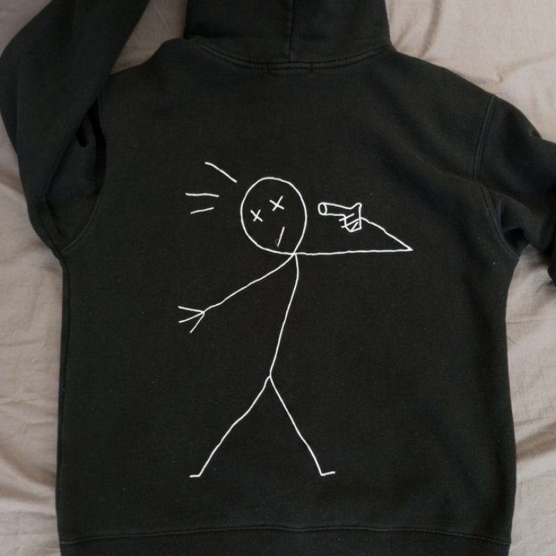 Hoodie Oversize Korea Pria Wanita Unisex Compagno Black Taehyung BTS - LHS