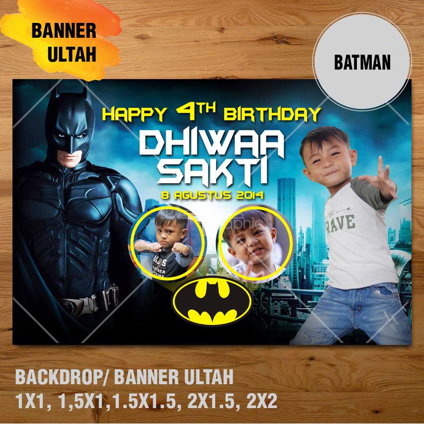 Batman Banner Backdrop Spanduk Ulang Tahun Ul Tah