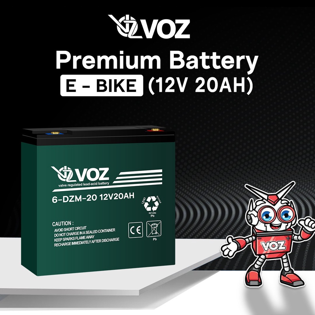 Aki Sepeda Listrik 12V 20Ah - Voz Baterai Kering E-Bike 12V 20Ah