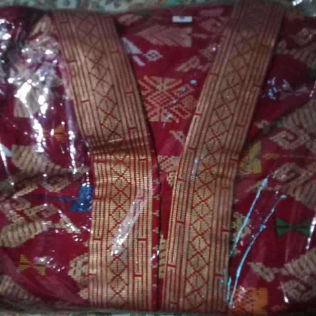 Sarimbit/ Couple Batik Rok N Blus Wanita Span Pendek Santika Prodo Merah